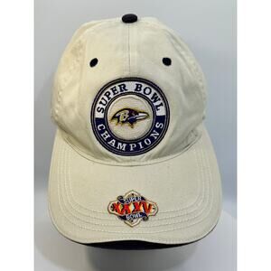 Vintage Baltimore Ravens Super Bowl XXXV Champions Hat NFL Strapback Cap OSFA